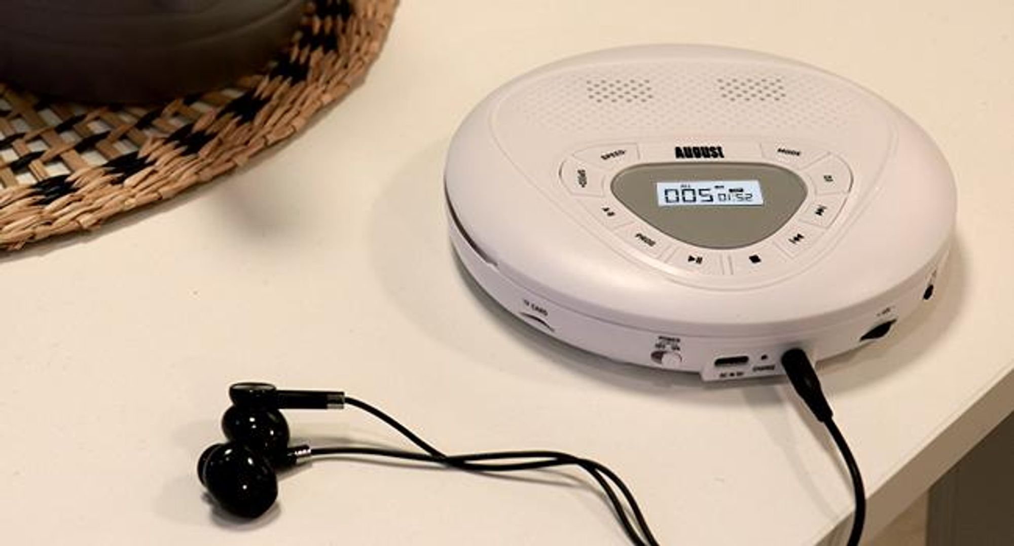 Przenośny odtwarzacz CD z wbudowanymi głośnikami i wejściem AUX – August SE10W