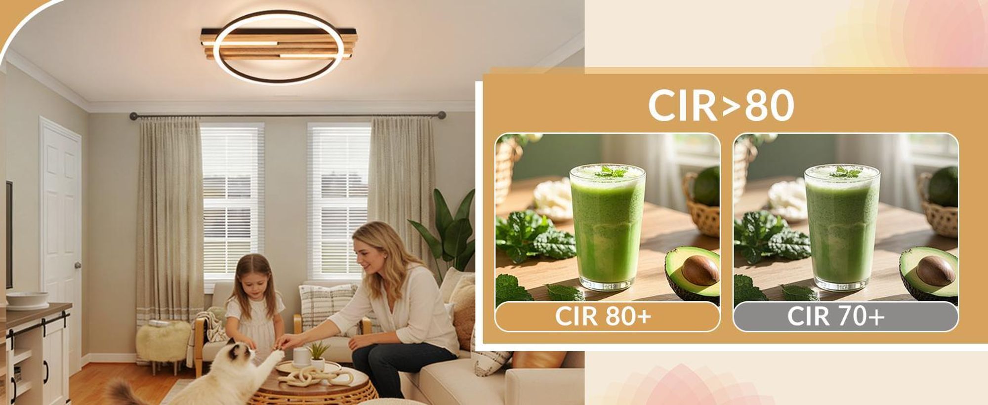 ZMH LED Deckenleuchte Holz Deckenlampe 24W 38cm Schlafzimmer Küche 3000K Warmweiß Schwarz 1 Ring Schlafzimmerlampe Küchenlampe für Wohnzimmer