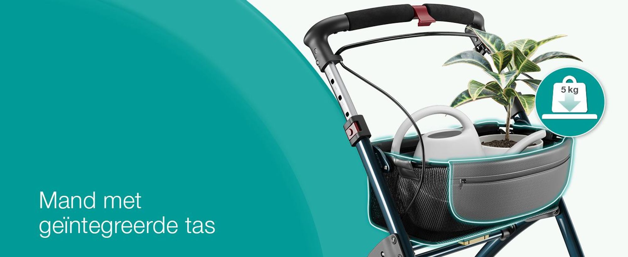 ELONEO Woonrolstoel, 54 cm breed, opvouwbaar en lichtgewicht, inclusief dienblad en stoffen mand. Smalle rolstoel voor binnenshuis, inklapbaar, aluminium. Mobiliteit voor thuis, antraciet