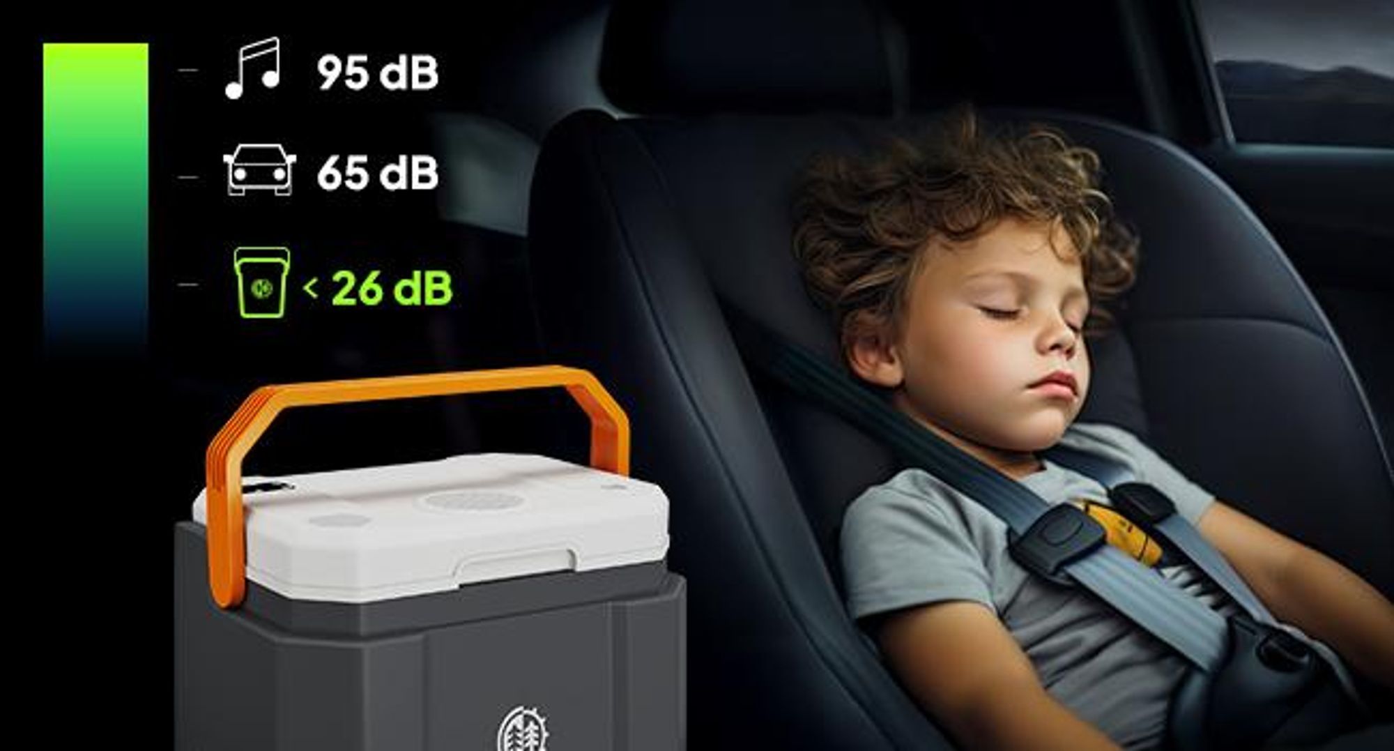 PEME Ice-on 33-litrowa lodówka elektryczna do chłodzenia i utrzymywania ciepła z głośnikiem Bluetooth, przenośna lodówka 12/230 V, złącze USB, tryb eco