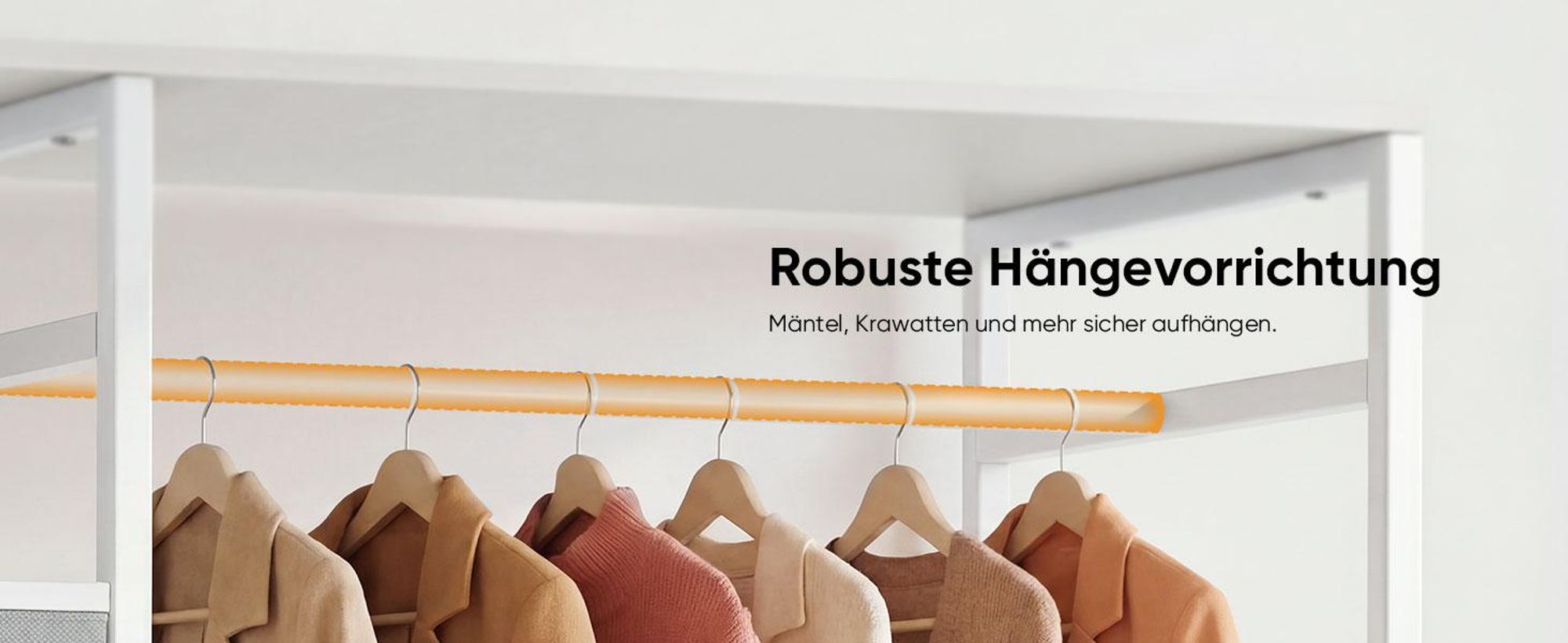 HOKEEPER Kleiderständer,Offener Kleiderschrank,Kleiderständer auf Rollen,Kleiderstange,Fahrbarer Kleiderständer mit Schubladen,Clothes rack,Haken,Grau