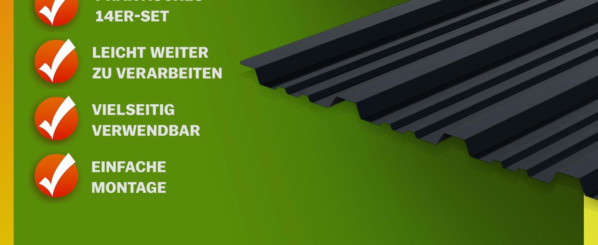 GARDEBRUK® 14x Trapezblech 110 x 46cm
