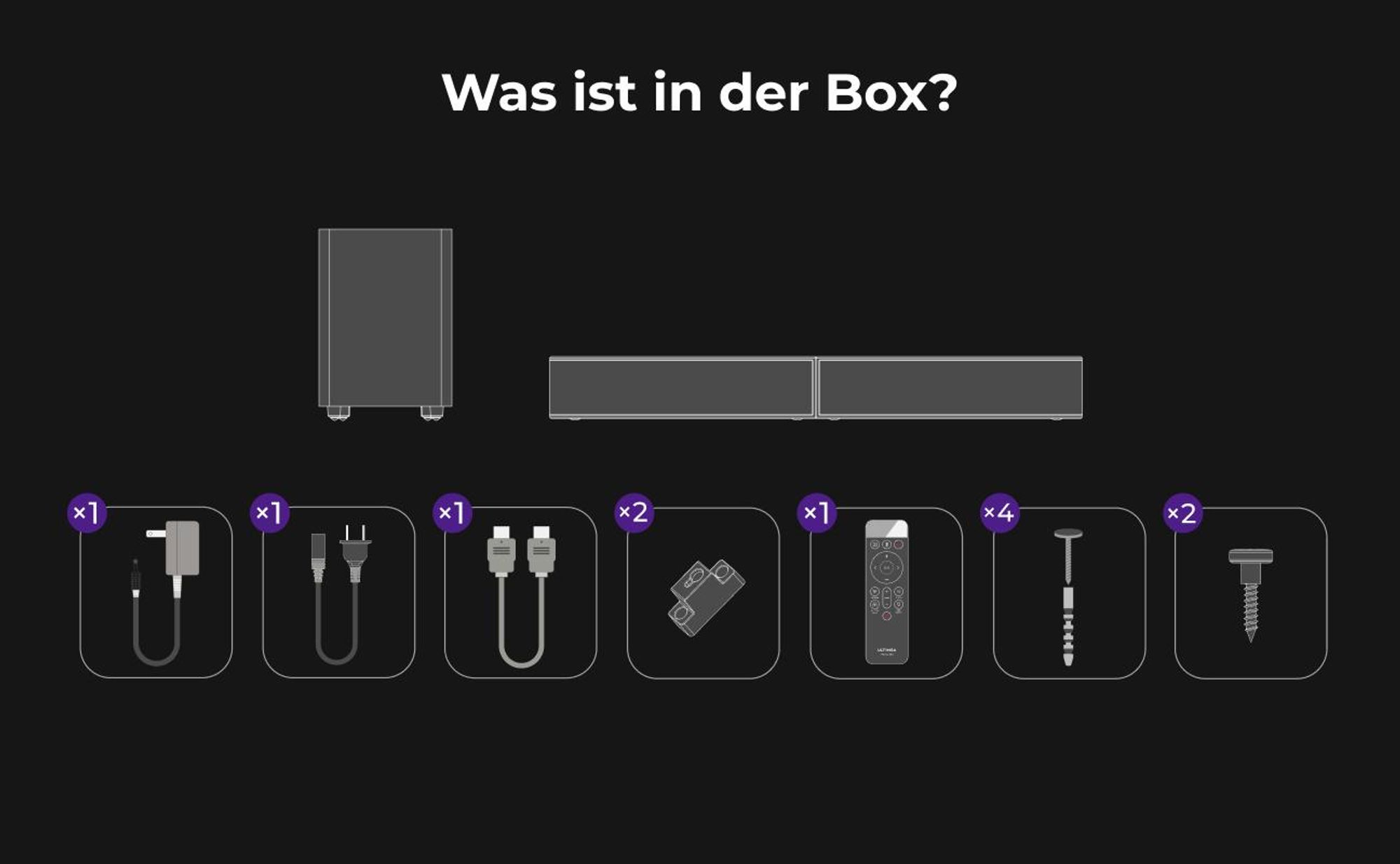 ULTIMEA Poseidon M70 - Soundbar für TV, 3.1.2 Dolby Atmos, kabelloser 5,25" Subwoofer, HDMI eARC, Bluetooth® 6.0, 312 W Spitzenleistung