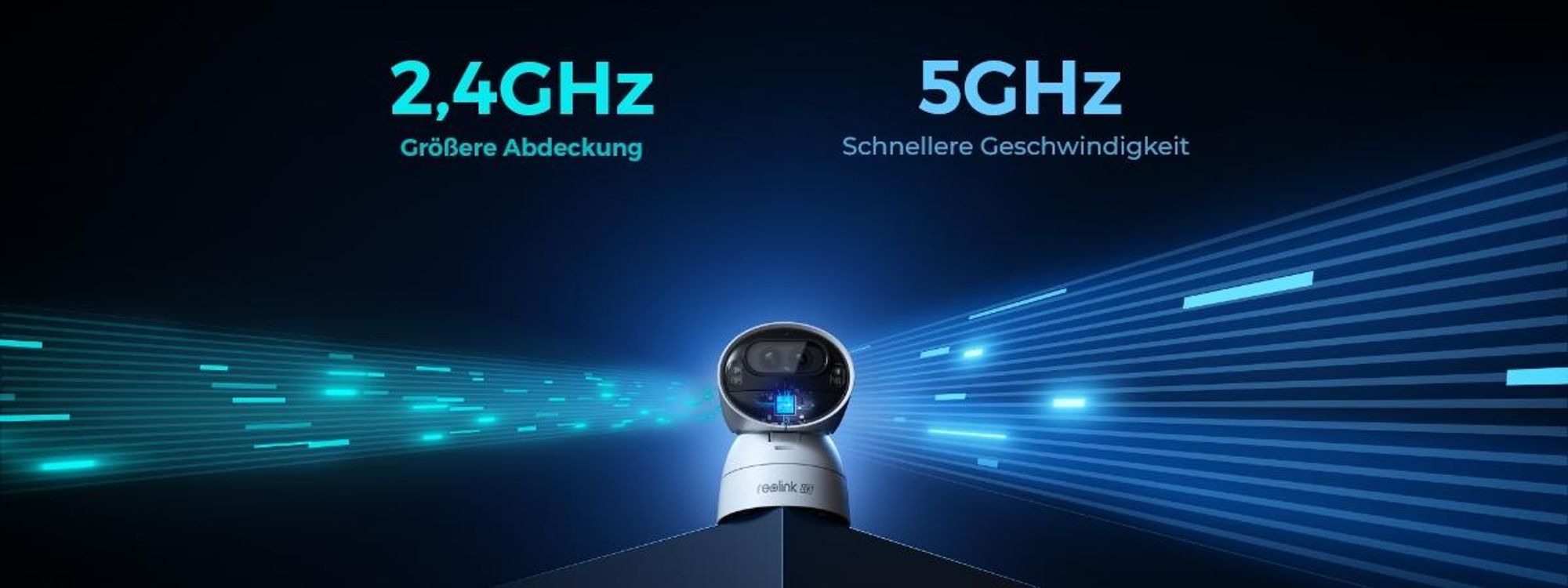 Reolink Argus Track+Solarpanel, 4K 8MP Akku WLAN Überwachungskamera Außen, Dual-Objektiv, 5/2,4 GHz WiFi, Auto Tracking & Zoom, Farbnachtsicht