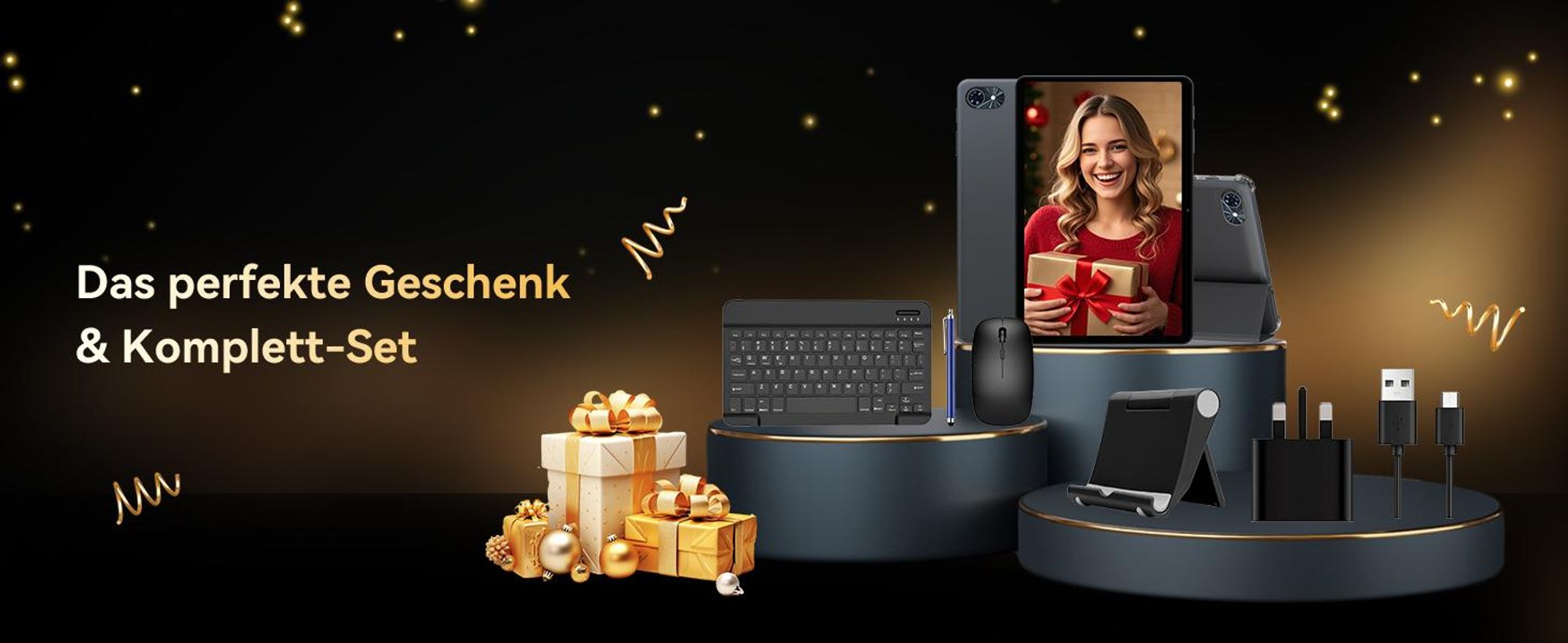 TABWEE T80 Tablet(18GB+128GB) ,10 Zoll,Android16,6000mAh,mit Tastatur Maus Stift Schutzhülle Ständer Schutzfolie, Face ID,BT5.0, 5G WiFi, Gemini AI
