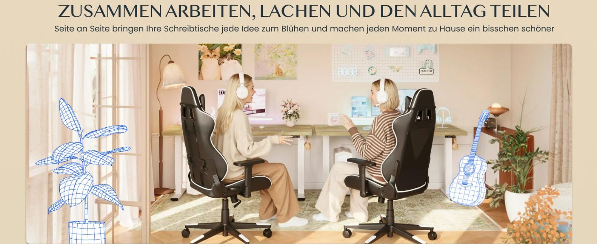 FLEXISPOT E1 Pro Elektrisch Höhenverstellbarer Schreibtisch EU, 120x80cm 25MM EINTEILIGE TISCHPLATTE Doppelmotor 120KG Tragkraft Natur-Eiche Optik
