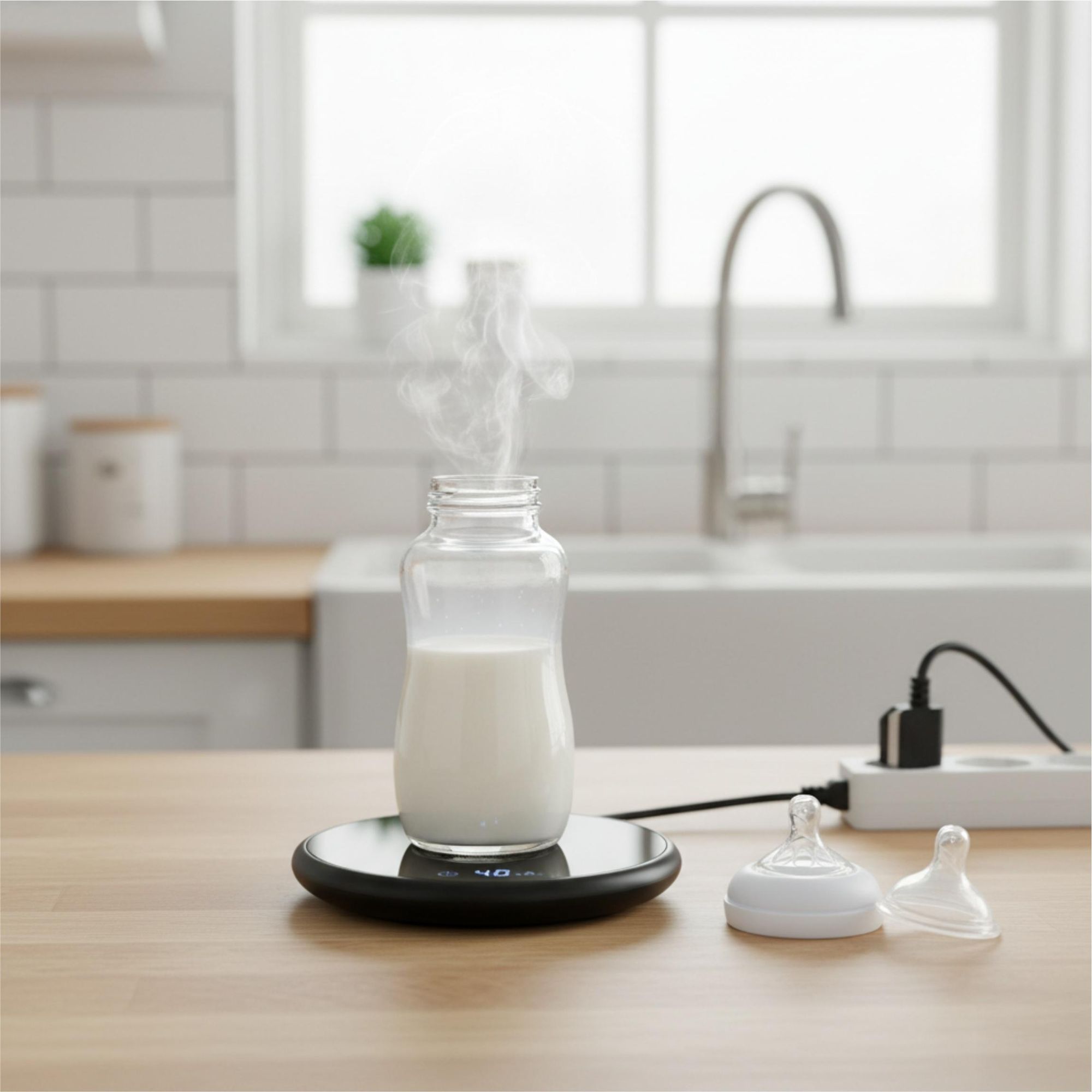 Elektrischer Tassenwärmer 18W für Kaffee & Tee, Getränkewärmer mit LCD-Touch & Abschaltautomatik, Glas-Heizplatte 40-60°C, EVI TECH HeatSpot Geschenk