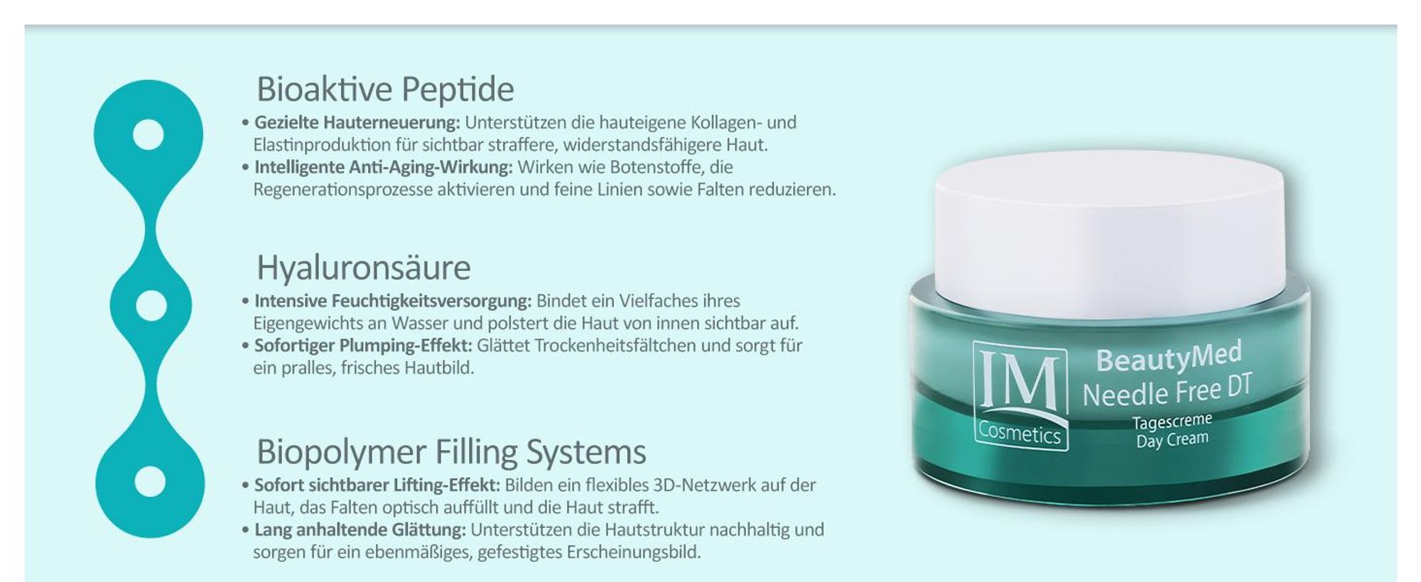 Genius IM Cosmetics BeautyMed Needle Free DT Tagescreme 50 ml - Hochdosierte Anti Aging & Feuchtigkeitscreme mit Hyaluronsäure Dr. Michaela Fuchs