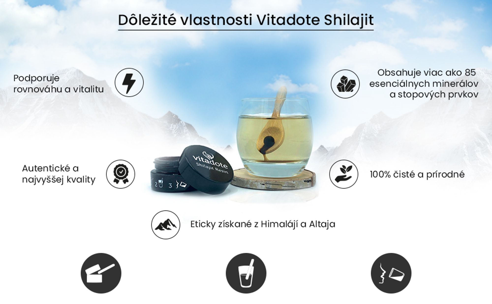 Kľúčové vlastnosti živice Vitadote Shilajit Resin