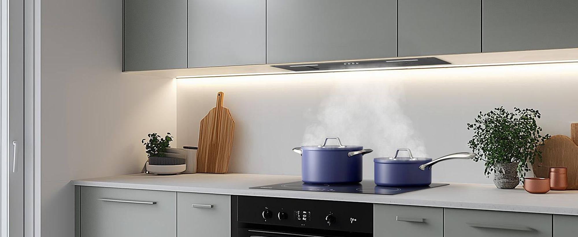 CIARRA A+++ 650 m³/h cofano sottopiano cofano da incasso 60 cm acciaio inox cofano da incasso nero ricircolo aria di scarico VMB6926A