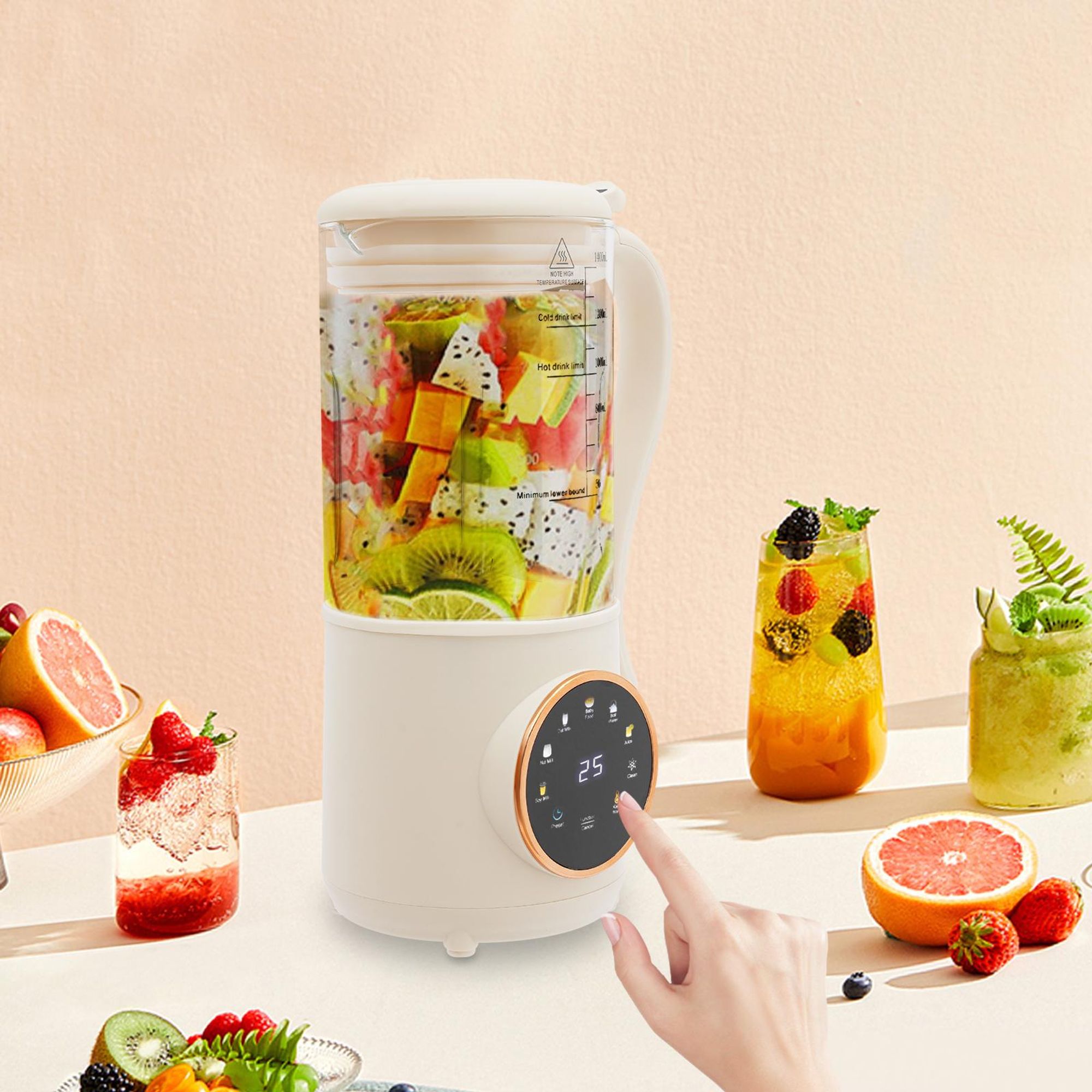 Sojadrink-Maschine, 1400 ml Entsafter mit 16 Klingen, Nussdrink-Maschine, Mini-Sojadrink-Maschine
