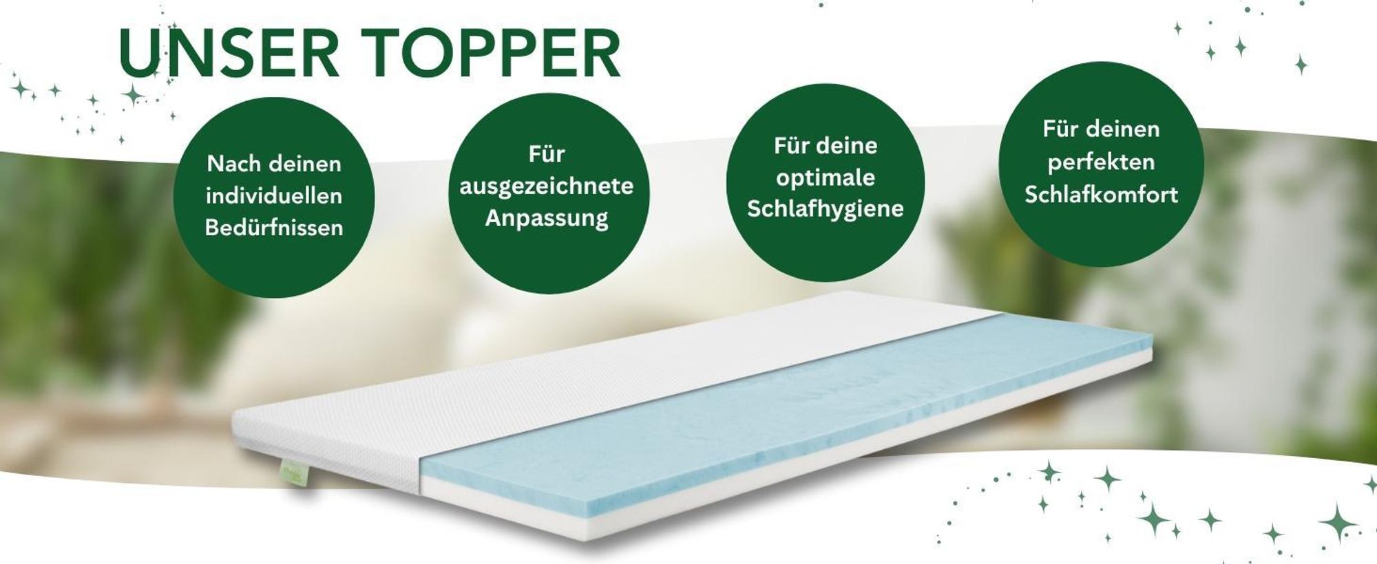 Komfortabler Duo Matratzentopper | 140 x 200 cm | H2/H3 | Topper mit Wendefunktion | DREAMSTAR