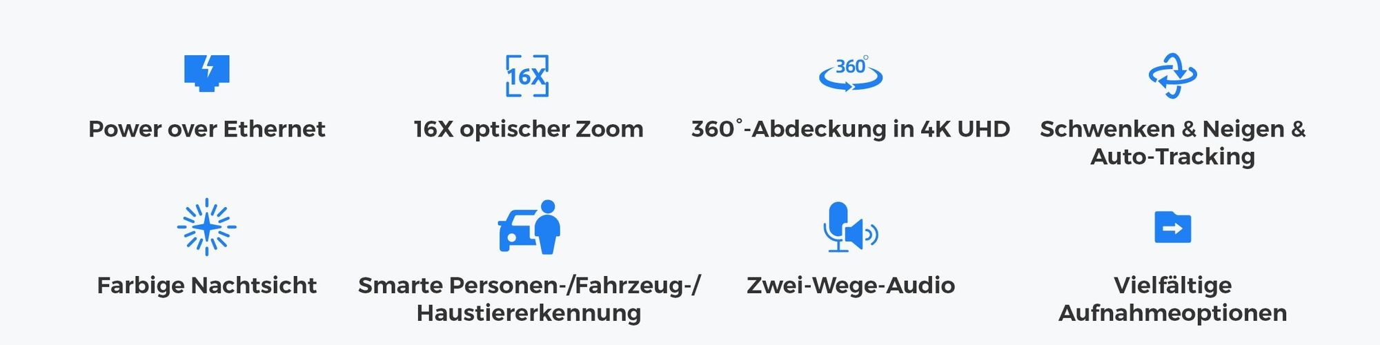 Reolink RLC-823S2, 4K 8MP PTZ PoE Überwachungskamera, 16X Optischer Zoom, 360° Abdeckung, Auto-Tracking, Farbnachtsicht, Smarte Erkennung, IP66