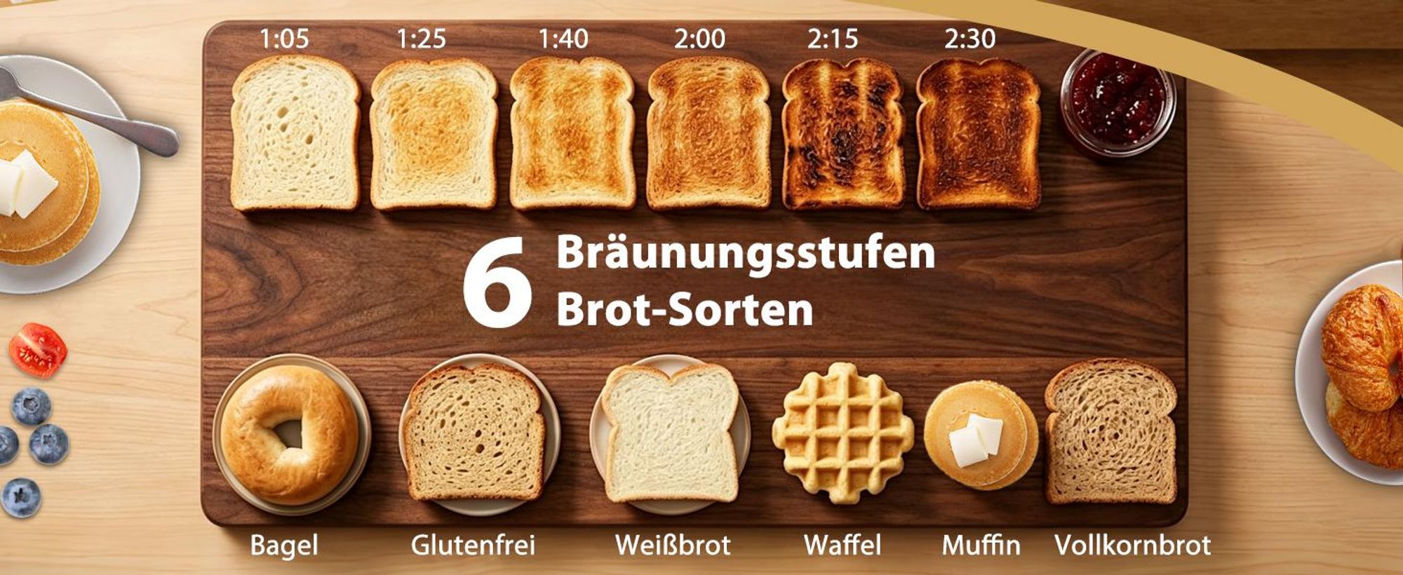 Aigostar Langschlitztoaster 4 Scheiben, Touchscreen,