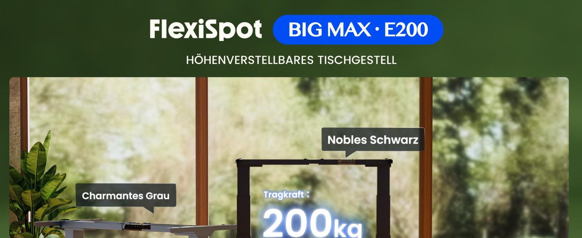 FLEXISPOT E200 Höhenverstellbarer Schreibtisch 180x80cm 200KG TRAGKRAFT, 25MM EINTEILIGE TISCHPLATTE, 2 Motoren, USB-Anschluss, Weiß