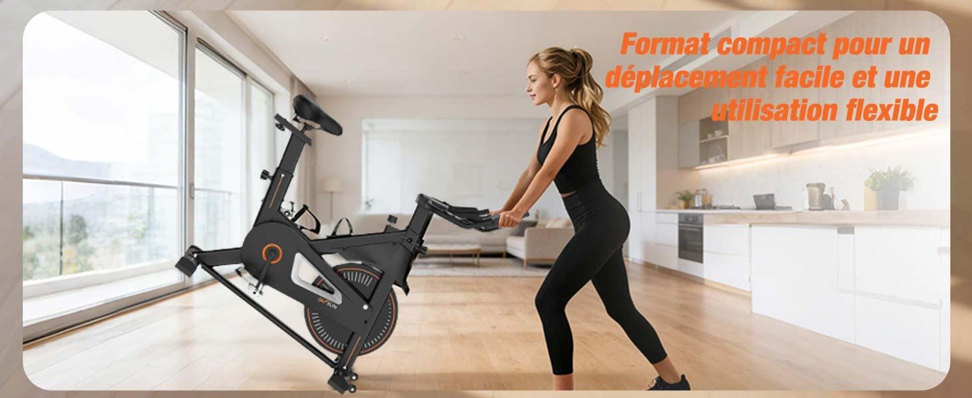 DH FitLife Vélo d’appartement ergomètre magnétique, silencieux, capteur de pouls, compatible avec apps, moniteur et nouveau guidon