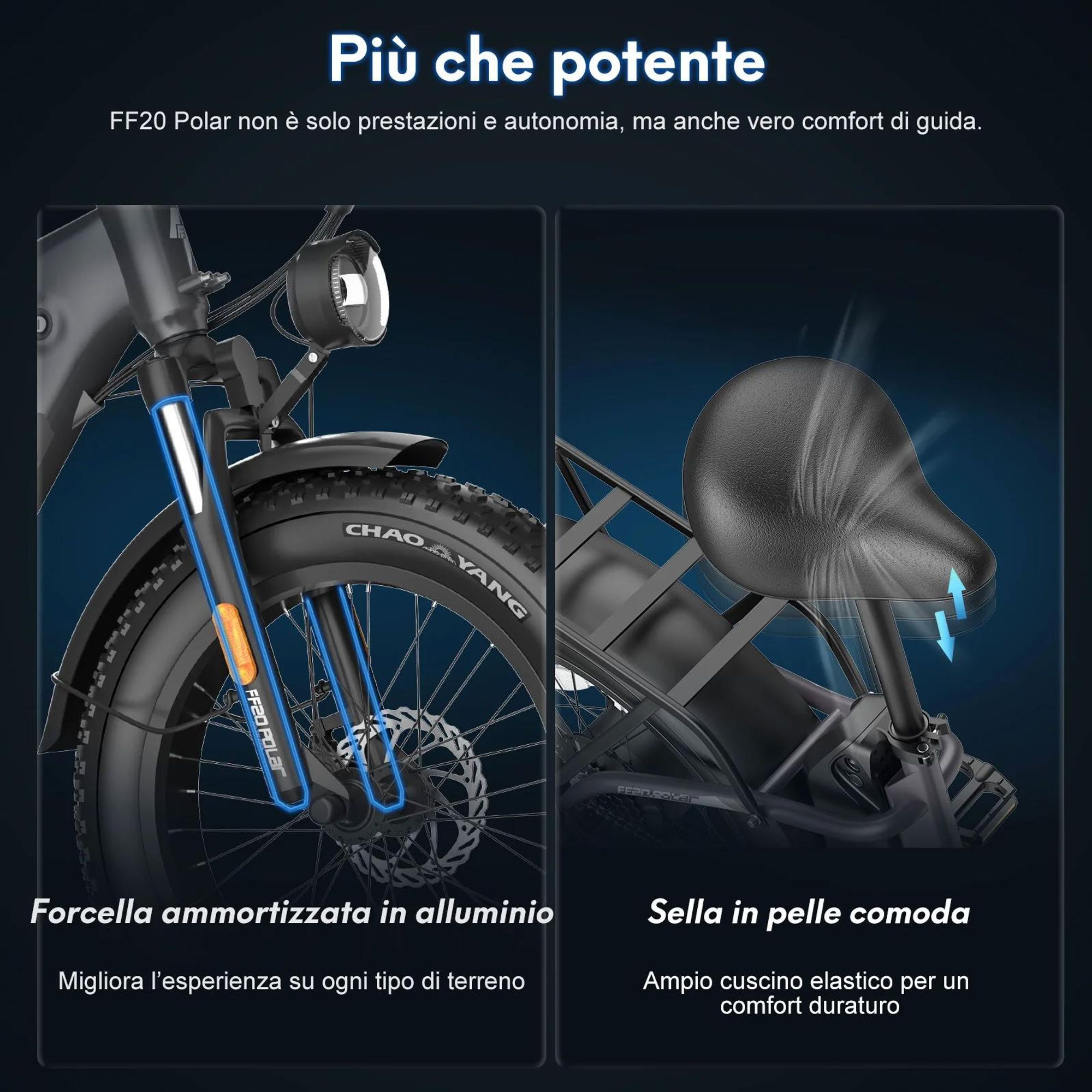 E-Bike FAFREES FF20 Polar - Batteria 48VAh Pneumatici Da 20 Pollici Freni A Disco Meccanici - Blu