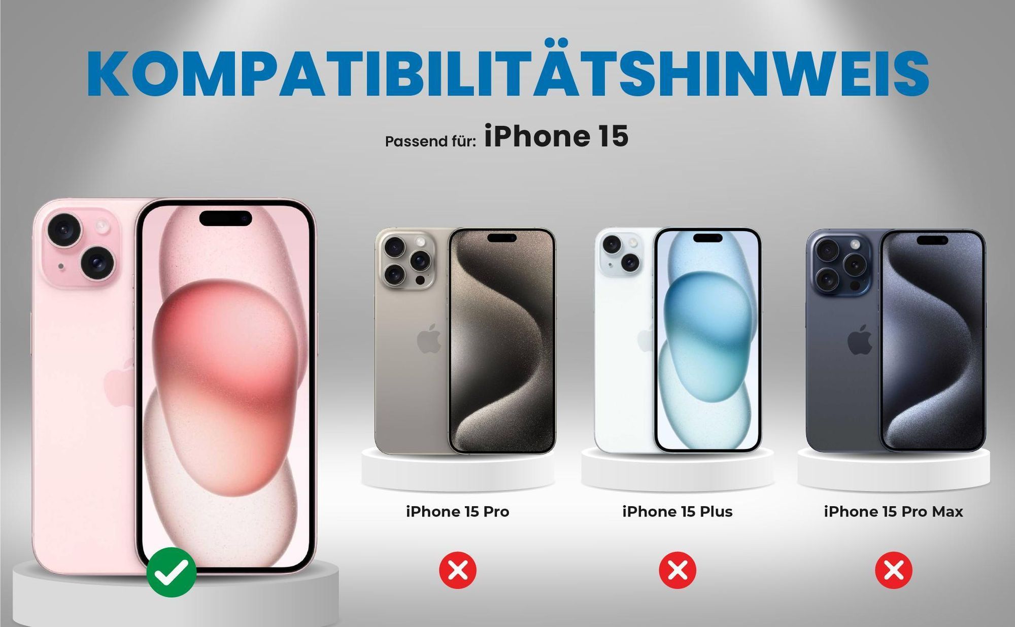Kompatibilitätshinweise Hülle für Apple iPhone 15