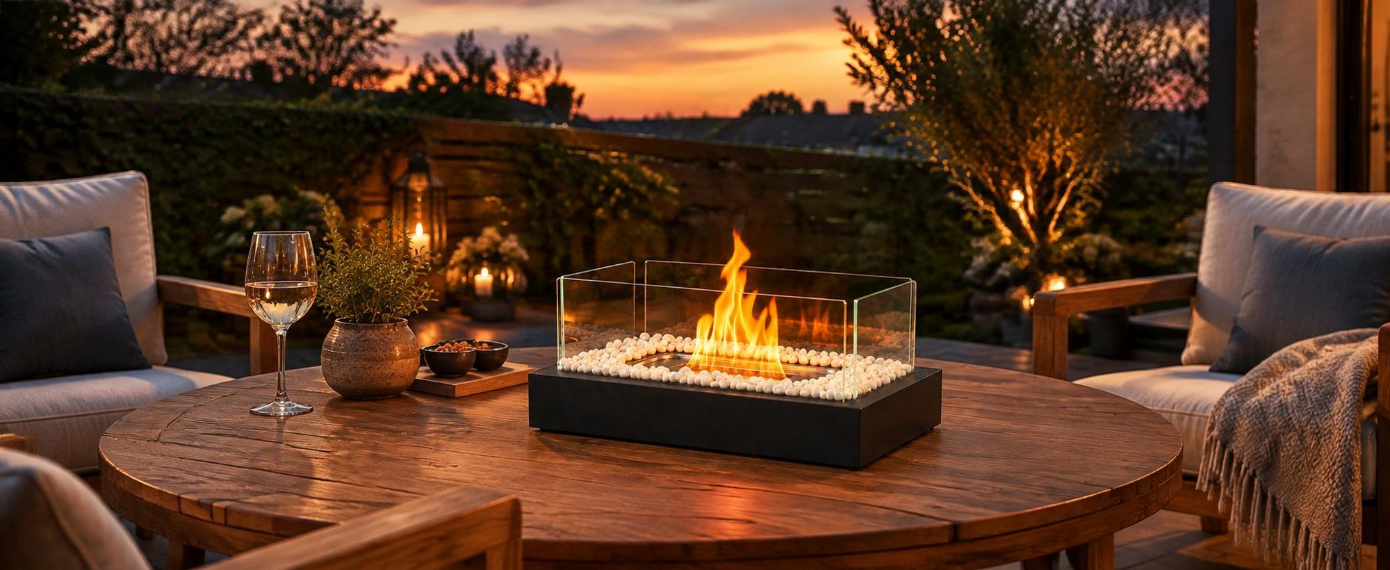 ZMH -ethanol tafelkachel, roestvrij staal, tafelhaard, 35x18x15cm, rechthoekig, glazen haard, glazen vlam, tafeldecoratie, decoratieve haard, zwart, geschikt voor woonkamer, buiten, feestjes