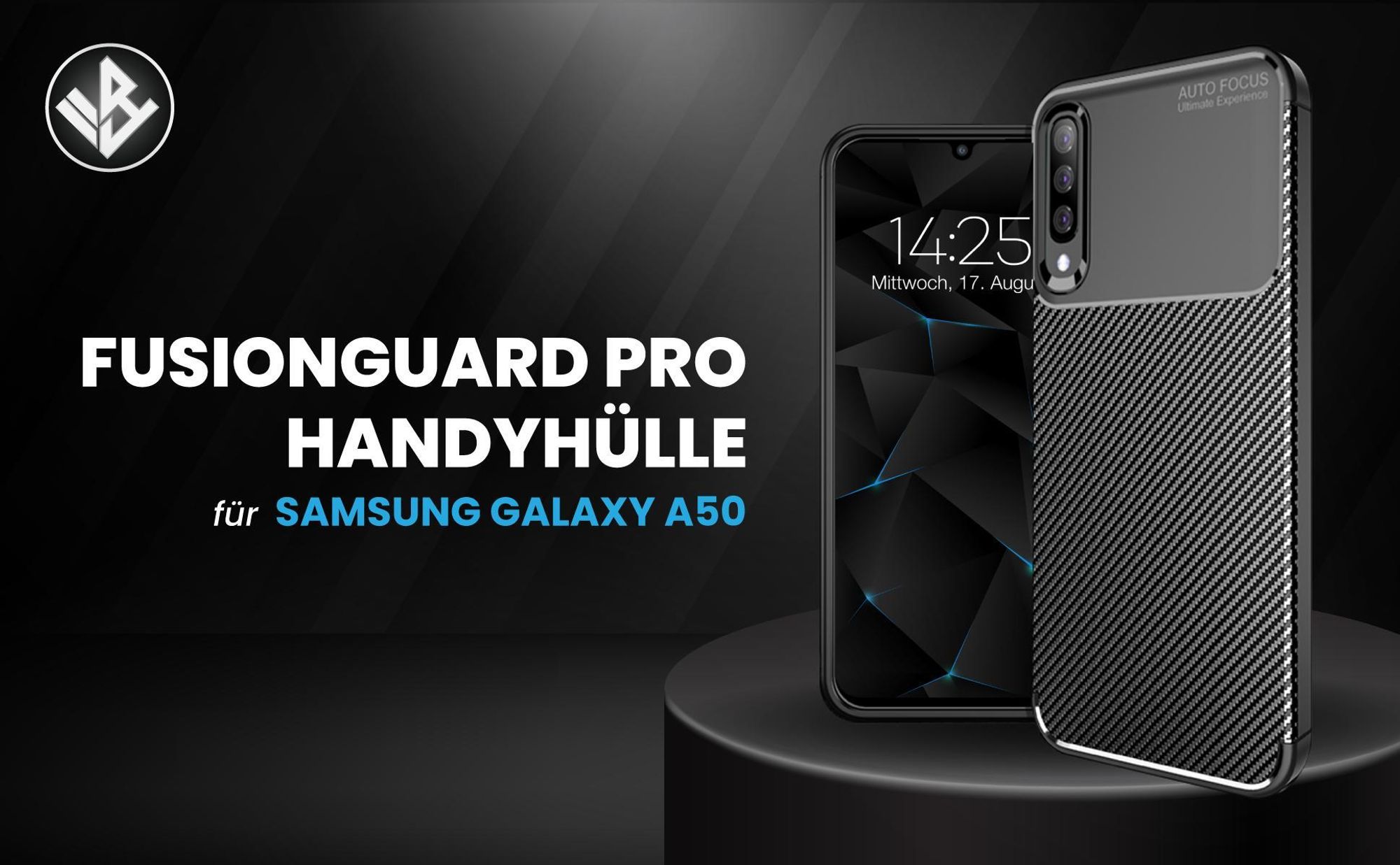 Schwarze ergonomische Schutzhülle für das Samsung Galaxy A50