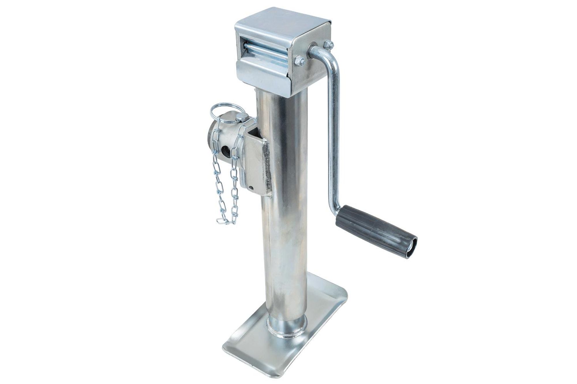 UNITRAILER Ausziehstütze TJ5001 + Adapter TJ5002A, 1300 kg, 364–614 mm, ausziehbar, für Pritschen- und Campinganhänger