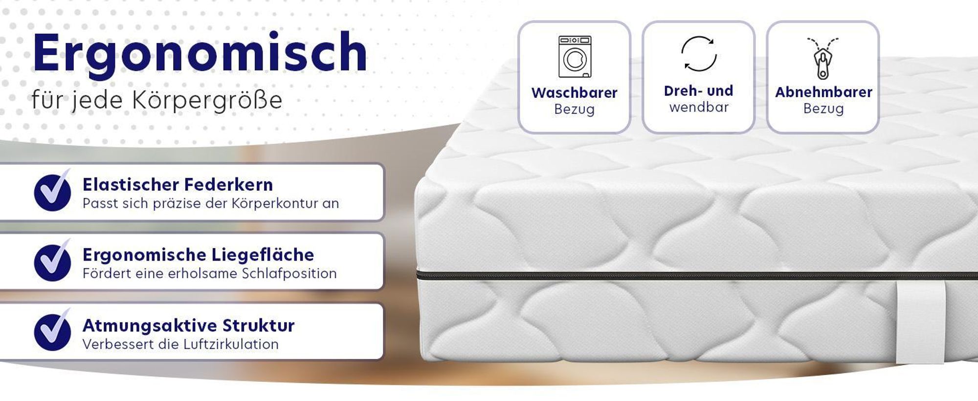 Taschenfederkernmatratze 140x200 cm | Höhe 21 cm | Härtegrad H4 | 7-Zonen-System für ergonomisches Liegen | Träumegut24