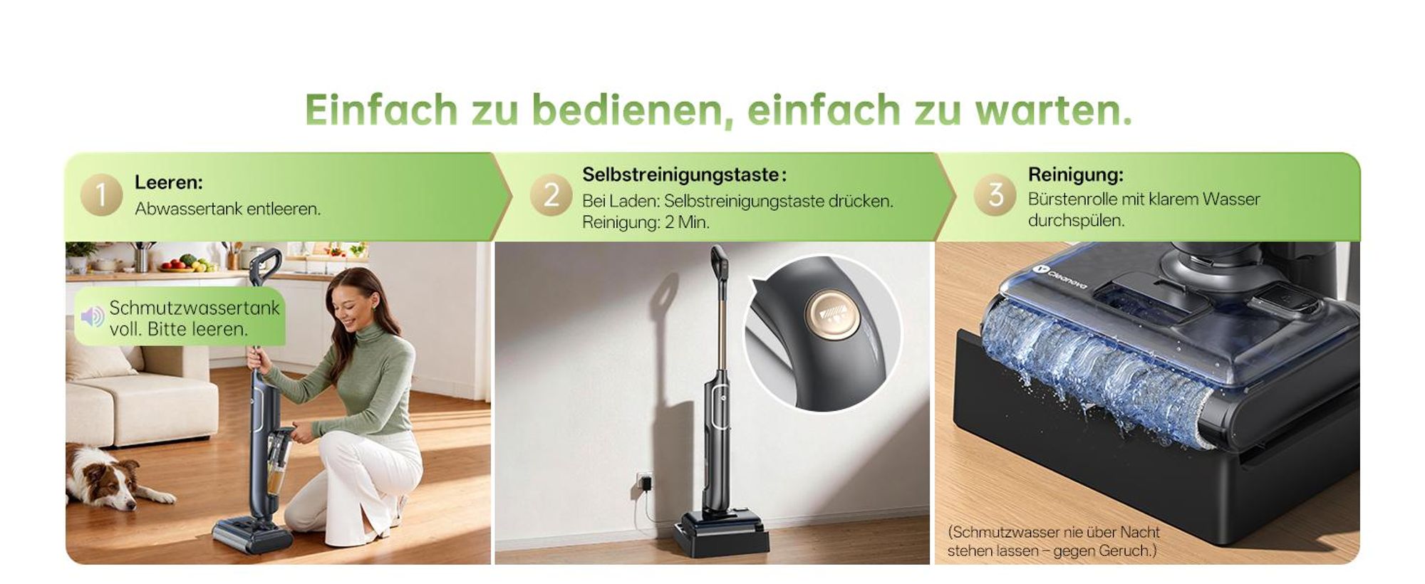 Vactidy X7 Nass-Trocken-Akkusauger, 3-in-1 Saug Wisch - 180° Flachliege-Design, 13 cm Schlank, 0 mm Kantenanpress mit Anti-Tangle-Technologie