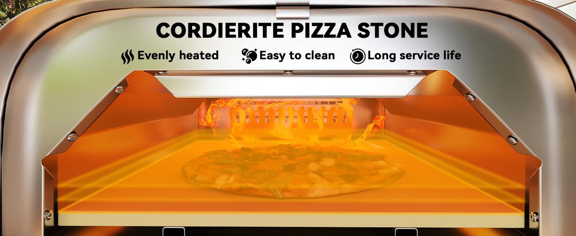 Zewnętrzny piec do pizzy Outsunny Piec do pizzy opalany drewnem wykonany ze stali nierdzewnej Piekarnik
