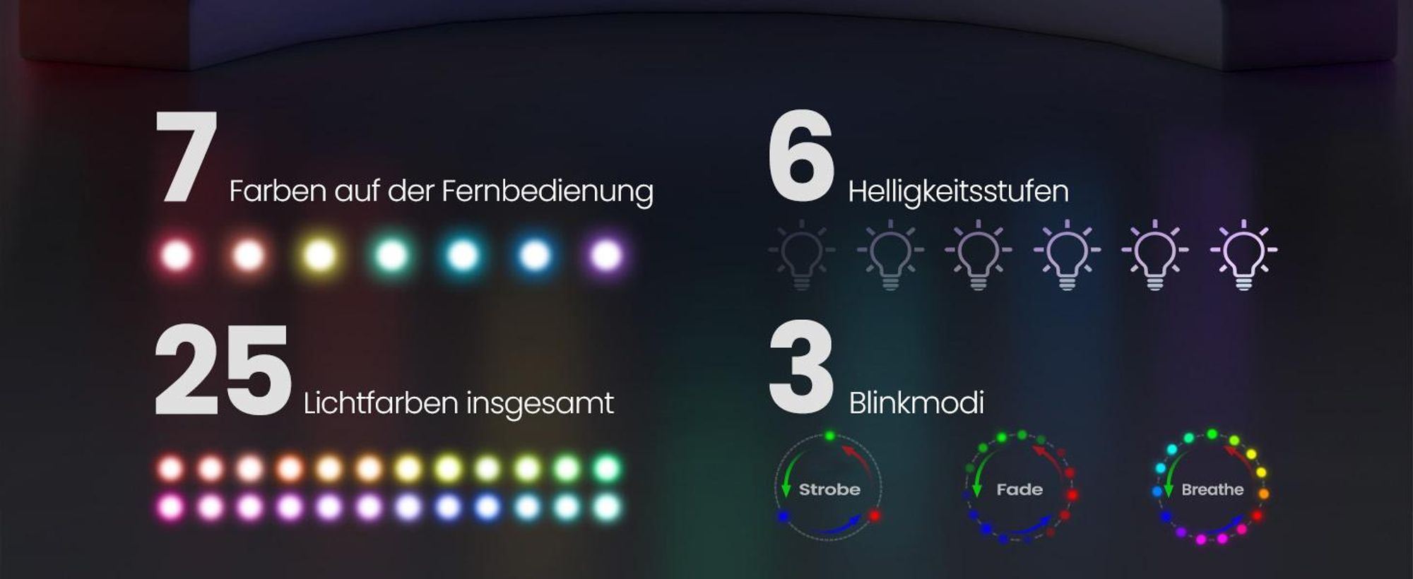 VASAGLE Nachttisch mit einstellbarer LED, Beistelltisch mit Steckdosen