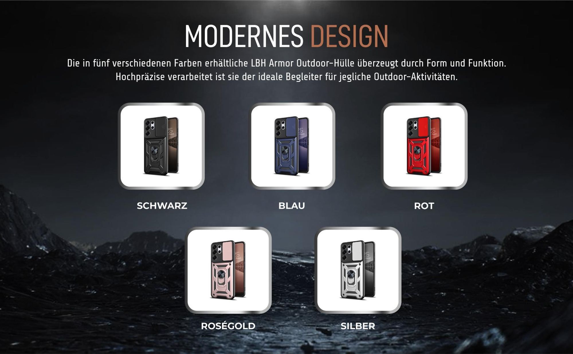 Armorhüllen in Schwarz, Blau, Rot, Rosegold und Silber für Samsung Galaxy S26 Ultra