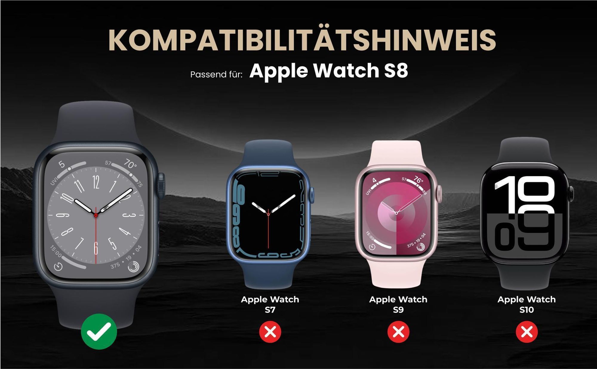 Kompatibilitätshinweise Armband für Apple Watch Series 8 45mm