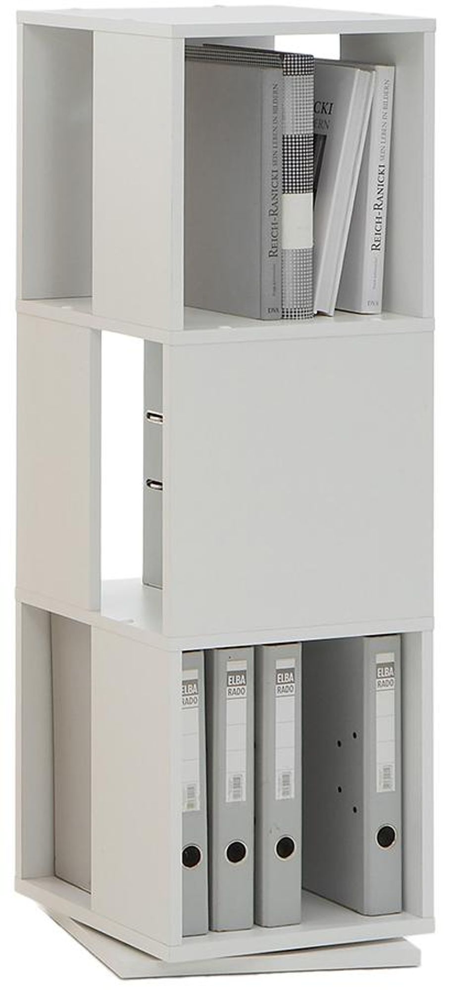 Jork Drehregal – Modernes Turmregal mit 3 Ablagefächern für Büro & Homeoffice