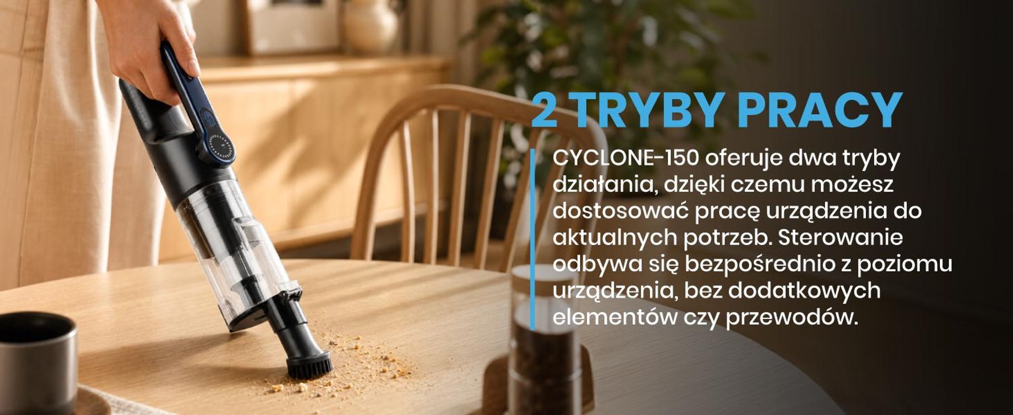 Odkurzacz Ręczny Bezprzewodowy Samochodowy Akumulatorowy Dmuchawa Akcesoria CYCLONE-150