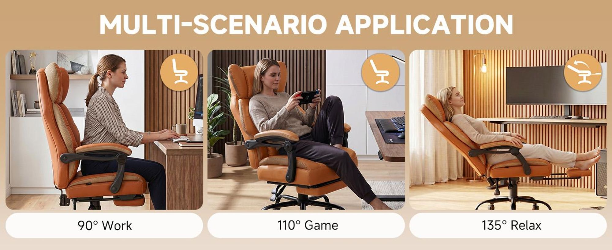 Sedia da gaming GTPLAYER, sedia da ufficio ergonomica con poggiapiedi e supporto lombare, poltrona direzionale ad alto schienale per persone alte, sedia da computer ampia e regolabile in altezza