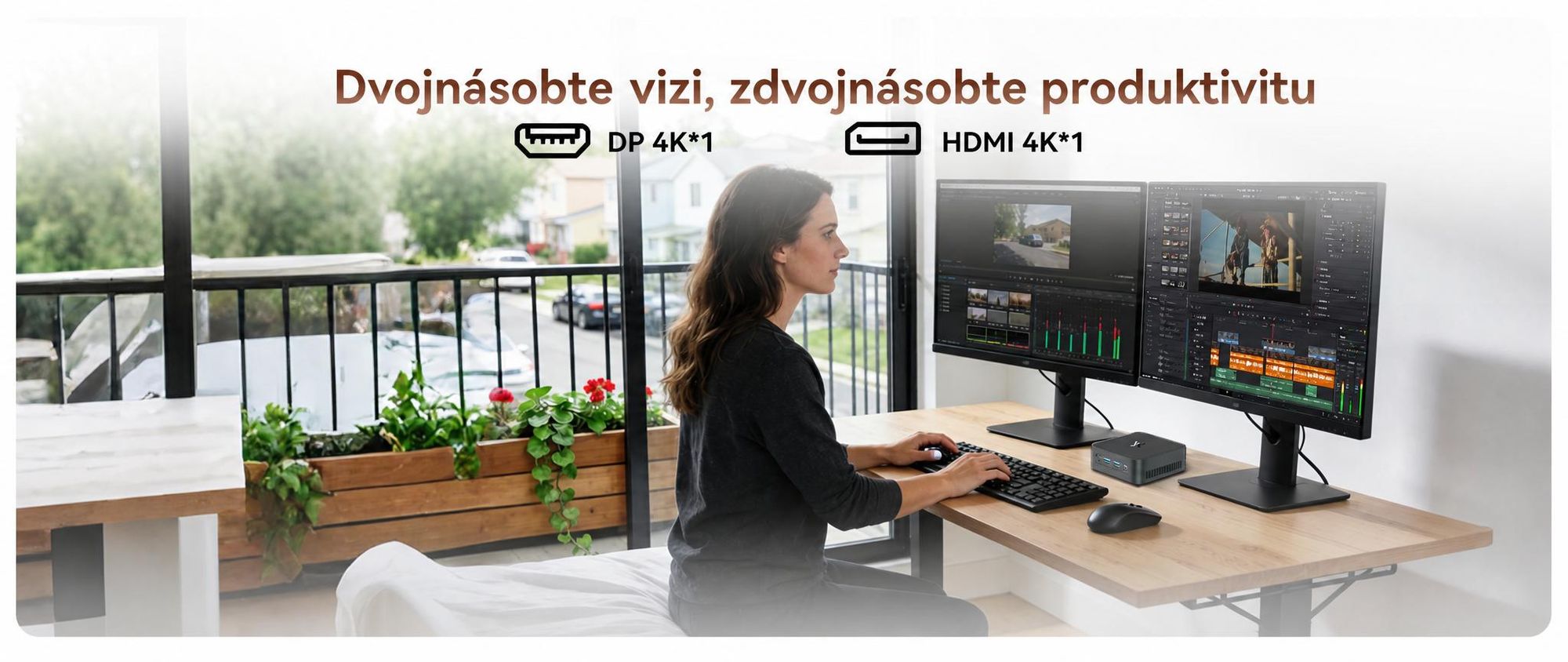 Stolní počítač Blackview Huidun H80 MiniPC, AMD Ryzen 5 3500U, 16 GB DDR4, 512 GB SSD, duální gigabitové připojení LAN, duální 4K výstup, montáž VESA, ultra tichý (26 dB)