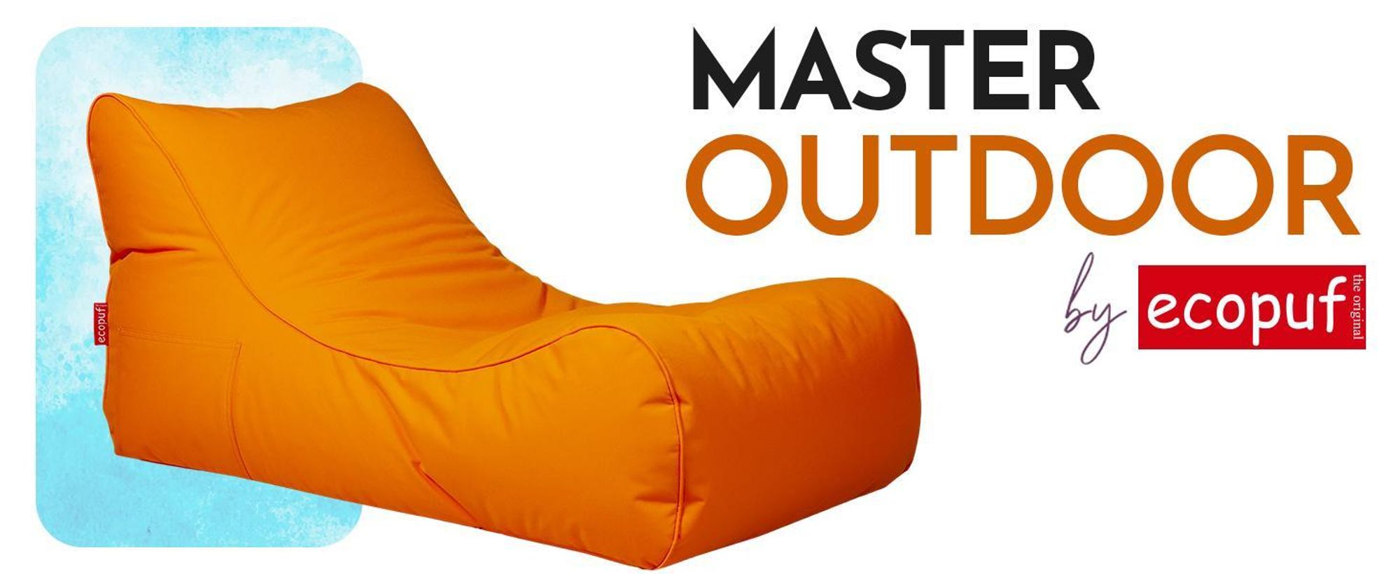 Ecopuf Master Outdoor Sitzsack wasserfest für Garten, Balkon & Terrasse, Farbe: Olive