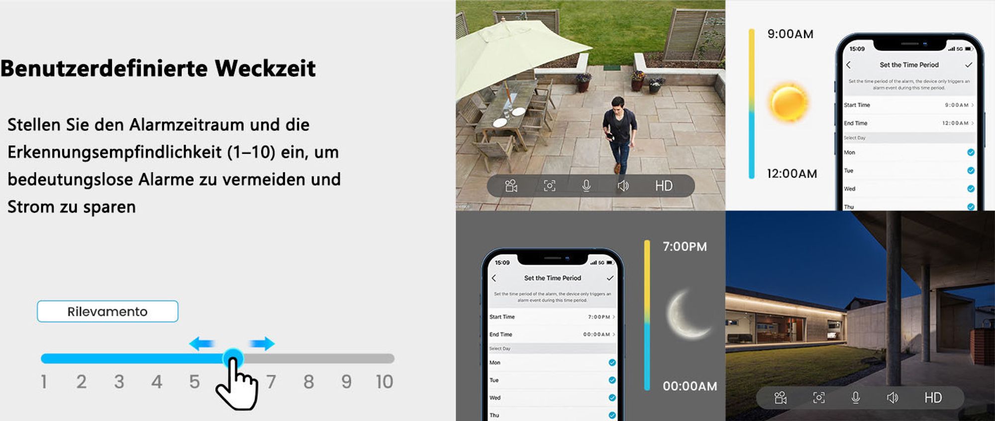 ieGeek 2K Solar Überwachungskamera Aussen Akku, PIR, 2-Wege-Audio, Alexa, Wlan, 64GB