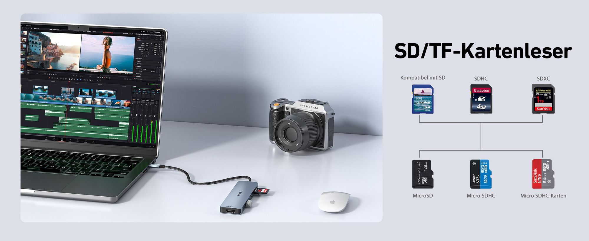 BENFEI Hubs USB C Hub 7in1 mit HDMI 4K 60Hz und 100W PD