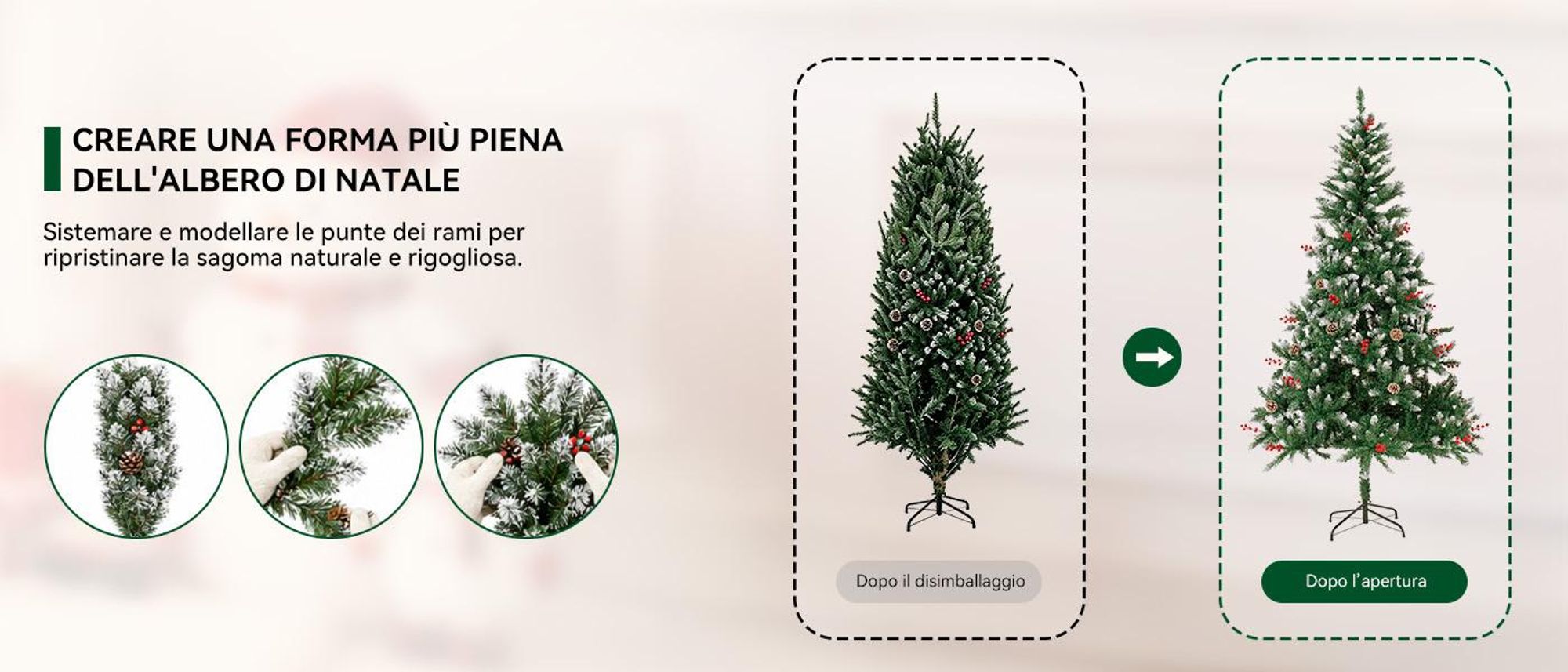 Montaggio e modellatura semplici, pratico da riporre dopo le festività