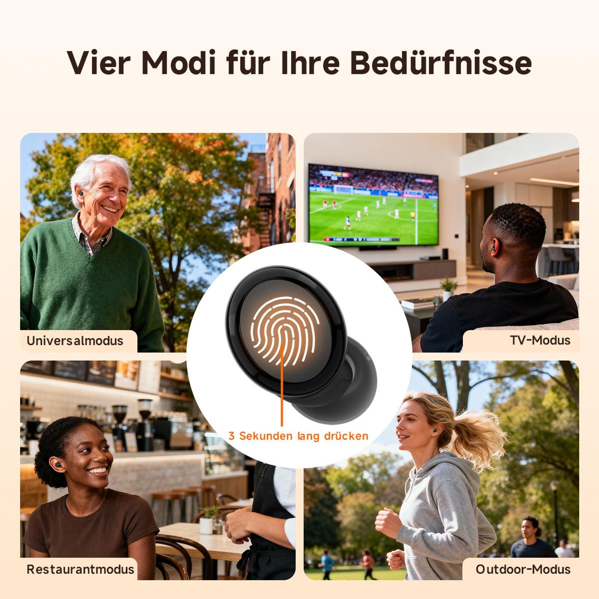 Retekess TE103 Hörgeräte für Senioren, Hörhilfen, 40 dB + 3 dB, 16-Kanal-Audioverarbeitung, 20 Stunden Dauerbetrieb, multifunktionalen Ladecase