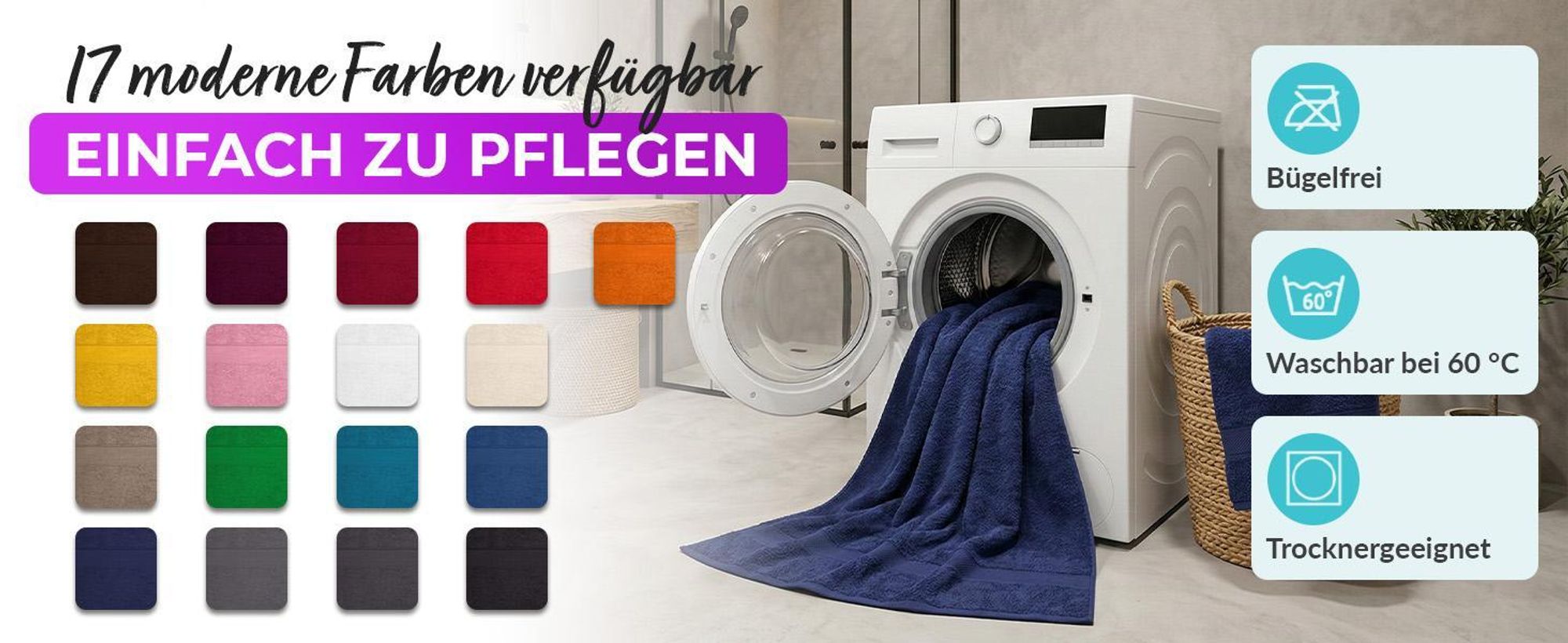EllaTex PARIS Seiftuch 30x30 cm – 100% Baumwolle, 500 g/m² Frottier, flauschig & saugstark, in Farbe: Schwarz