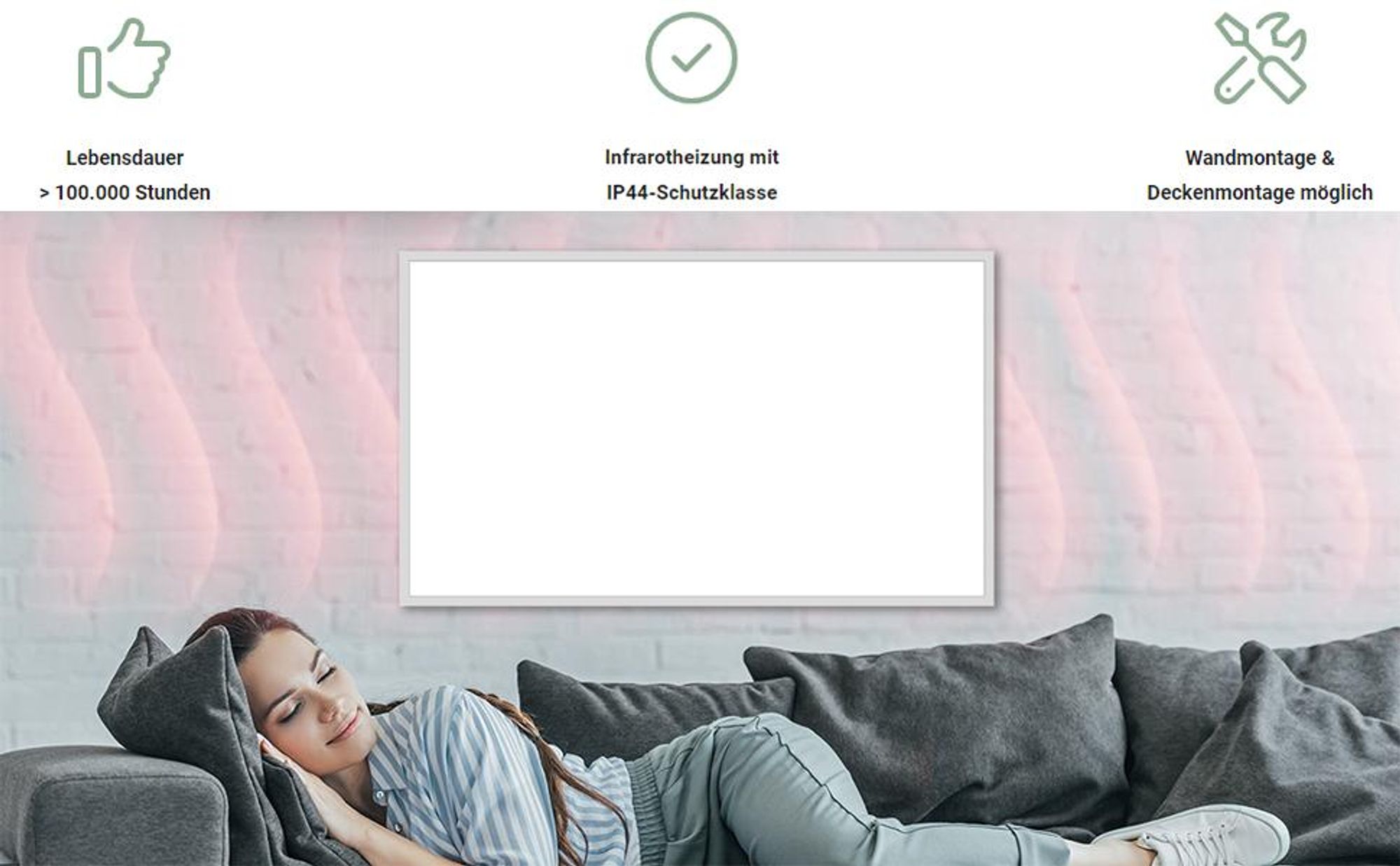 Heidenfeld Infrarotheizung HF-HP110 | Bis 16 m² - mit App - Fernbedienung - Wand- und Deckenheizung - Heizkörper - Flachheizung - Infrarot (600 Watt)