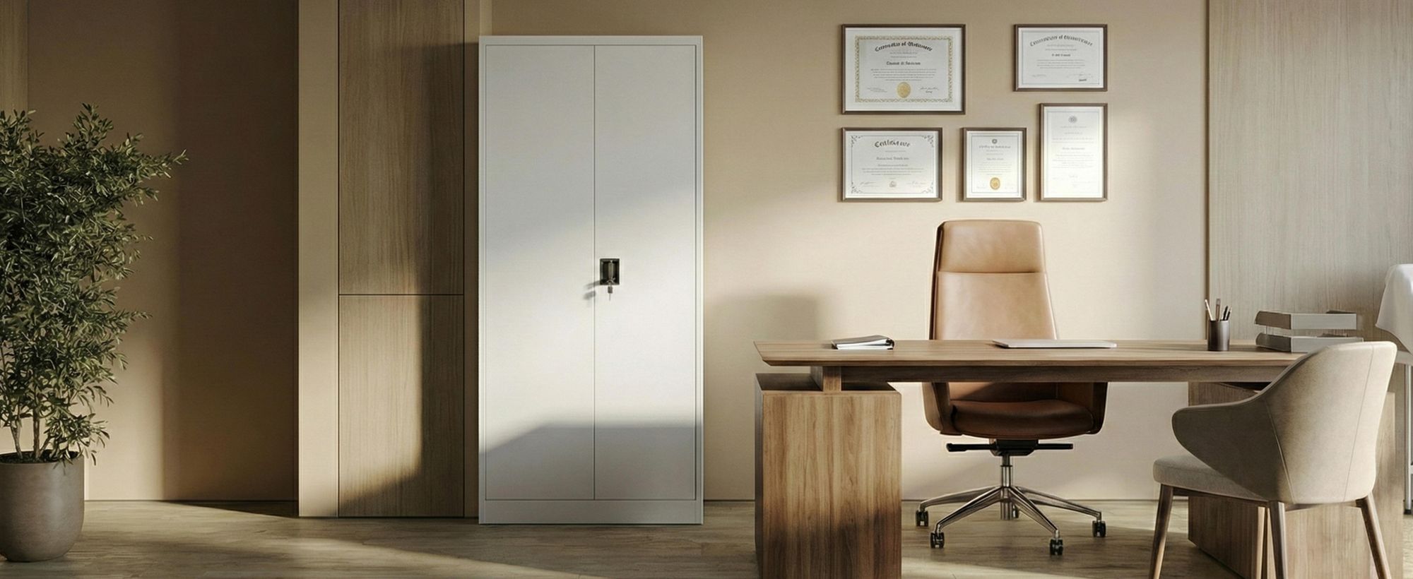 Muralo Sozialraumschrank aus Stahl MEHRZWECKSCHRANK für Büro Stahlschrank für Dokumente Akten Hellgrau 90x45x185cm