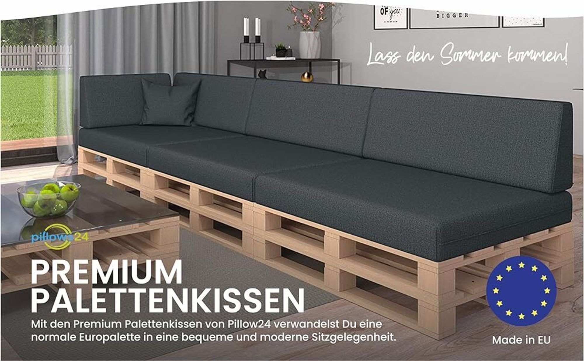 paletten palettenkissen 120 x 80 europaletten europalette palettensofa