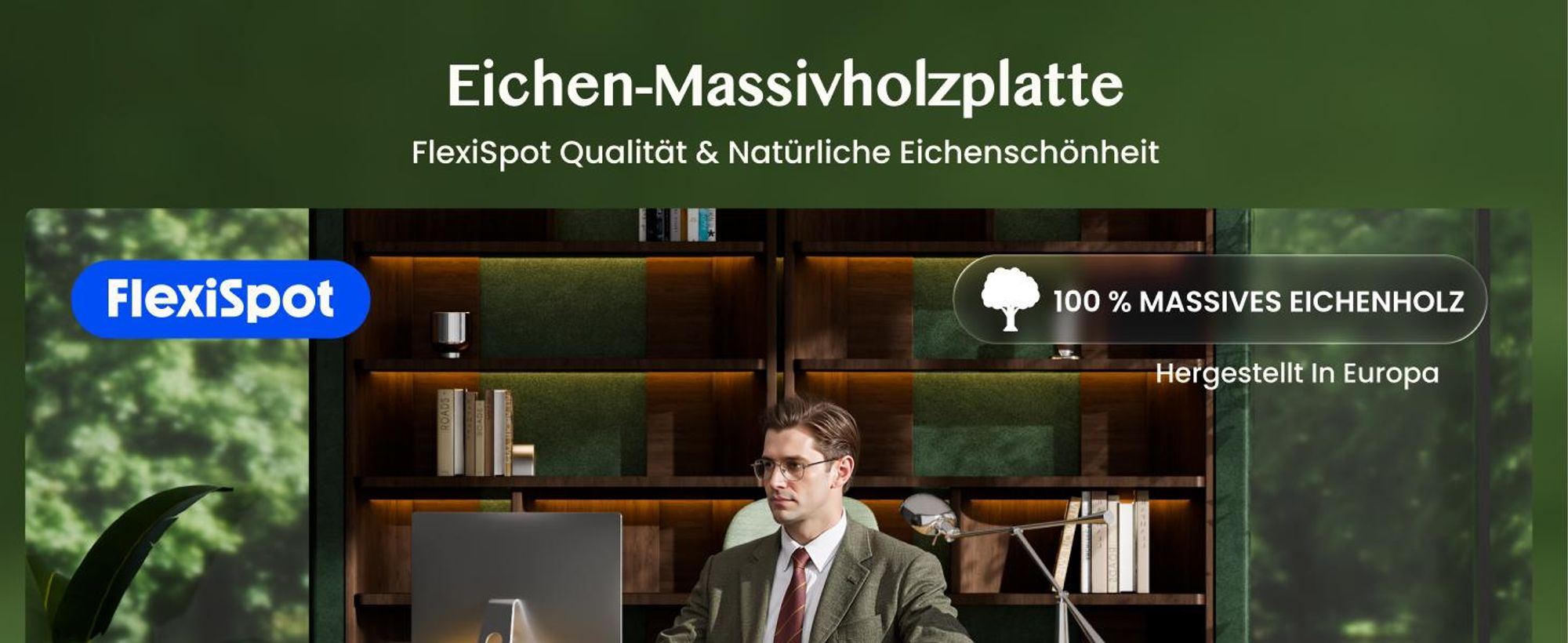FLEXISPOT Eiche-Massivholz-Tischplatte 140x80 cm, 18 mm einteilige Tischplatte, mit SwissEdge & vorgebohrten Löchern, keilgezinkt & wasserfest