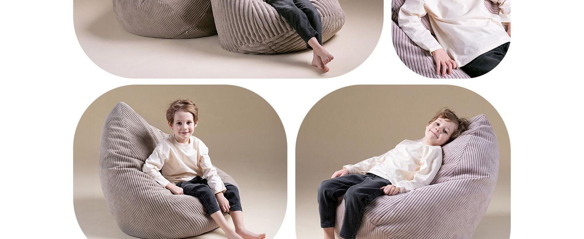 MISIOO Kinder Sitzsack Premium - Ergonomischer - Ab 12 Monaten - Bequeme Sitzsäcke fürs Kinderzimmer - Sitzsack mit Leichter Styroporfüllung
