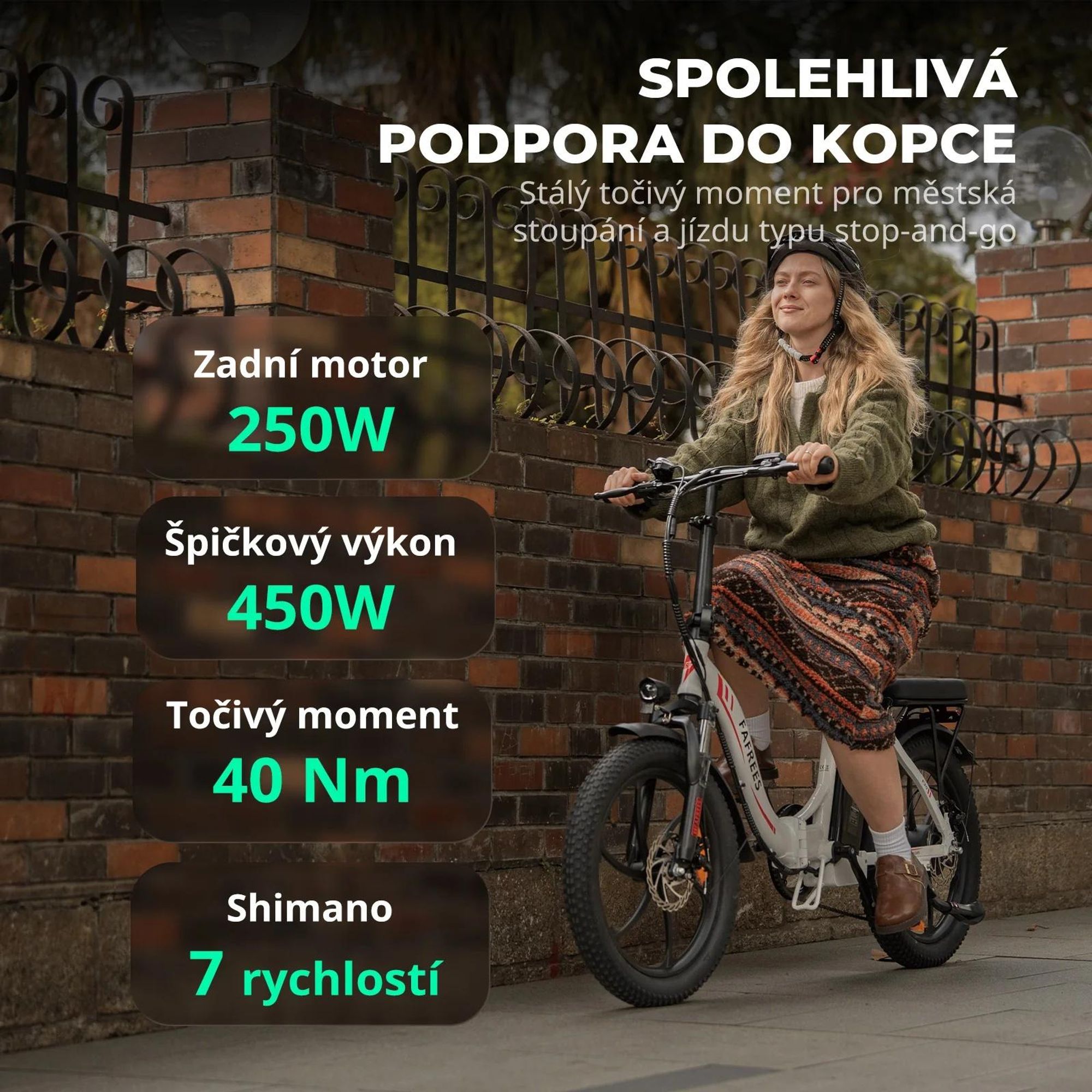 FAFREES F20 E-Bike - Motor 250W, Baterie 36V18Ah, 20 Palcová Mechanická Kotoučová Brzda - Šedá