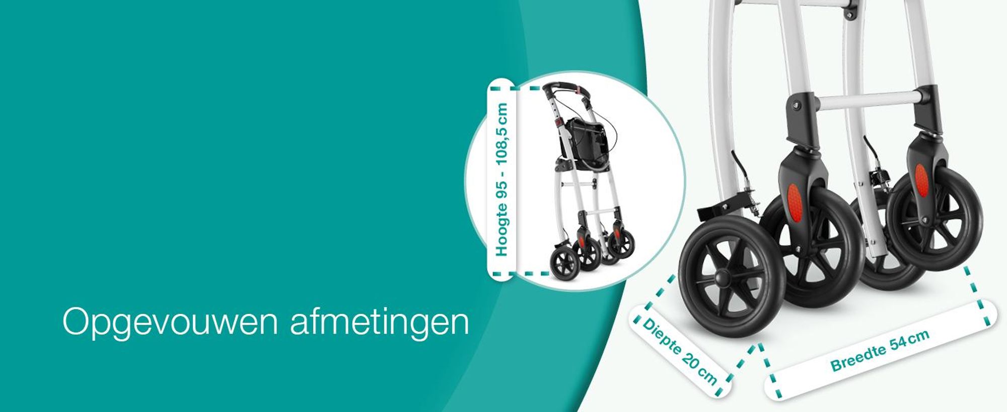 ELONEO Woonrolstoel, 54 cm breed, opvouwbaar en lichtgewicht, inclusief dienblad en stoffen mand. Smalle rolstoel voor binnenshuis, inklapbaar, wit