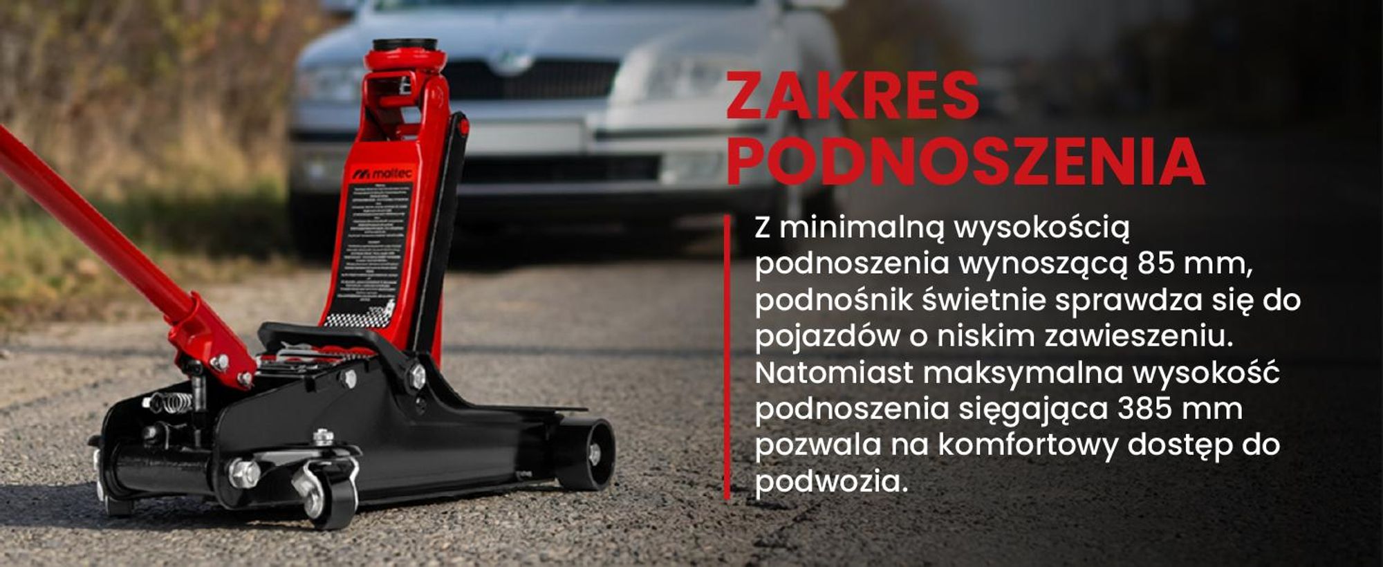Podnośnik samochodowy jednotłokowy do 2500kg