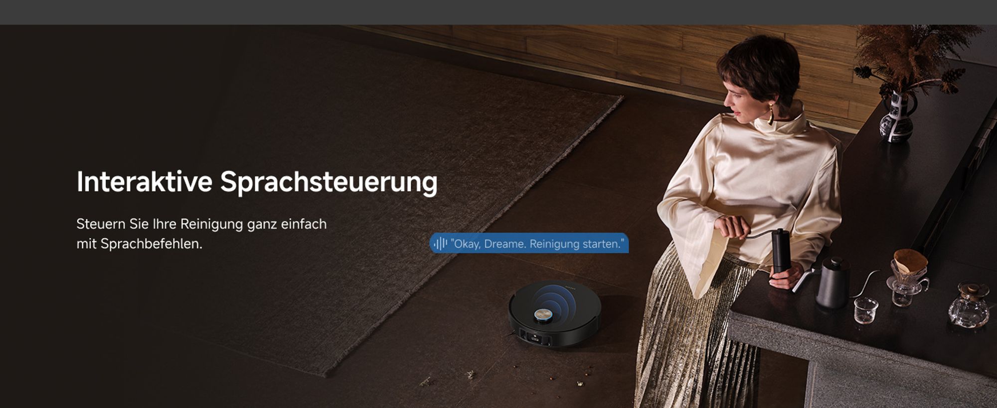 DREAME X50 Master Staubsaugerroboter mit 24,9cm Basisstation,Automatisches Nachfüllen＆Entleeren,Nachlaufsystem,AI Hindernisvermeidung,20000Pa, Schwarz